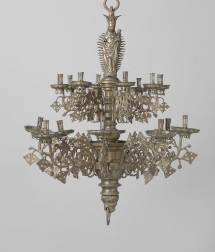 Arm with candlestick of a candelabrum of two heights, each with eight arms