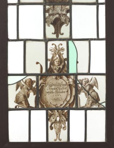 Pane with the Coats of Arms of Ter Borgh and Heidentrychs on a Shield