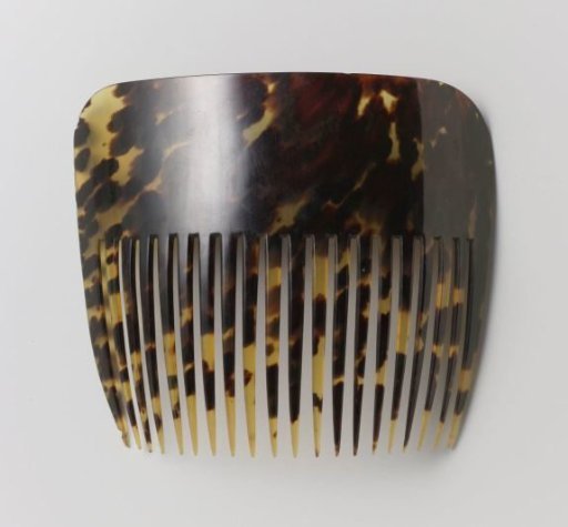 Tortoiseshell Comb with High, Smooth, Raised Back; with Twenty Teeth