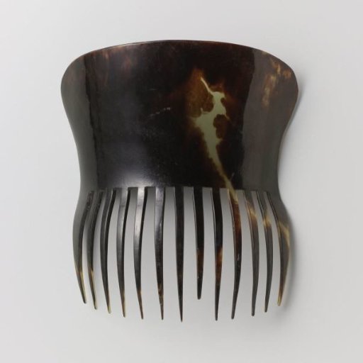 Tortoiseshell Comb with High, Smooth, Raised Back; with Thirteen Teeth