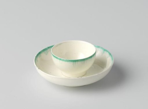 Plate of hard-fired earthenware, creamware