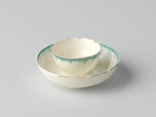 Dish of hard-fired earthenware, creamware.