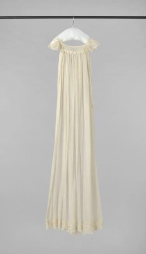 Baptismal gown of batiste with a petticoat of white silk