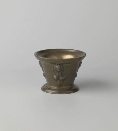Mortar decorated with cherub heads