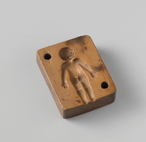 Sugar mold of pearwood in the shape of a naked child