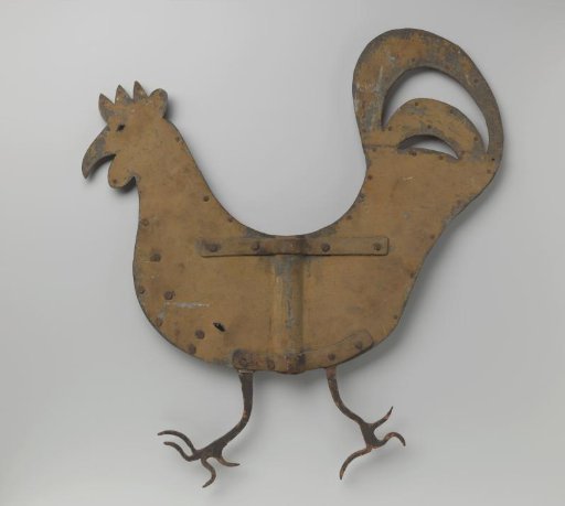 Weather vane in the shape of a rooster. Part of tower cross BK-NM-11356