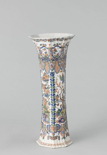 Vase of multicolored painted faience