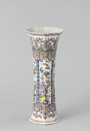 Vase of multicolored painted faience