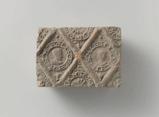 Fireplace Stone with a Depiction of Two Portrait Medallions, Placed in Two Panels