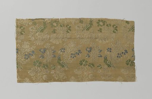 Fragment of multicoloured silk satin