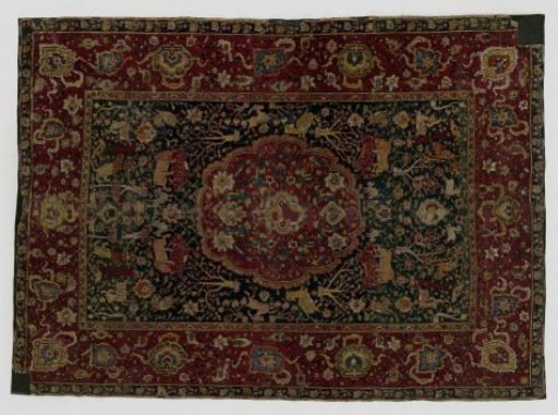 Medallion and animal carpet