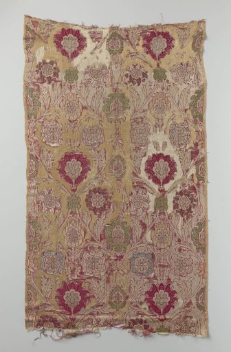 Fragment of Multicolored Silk Weaving