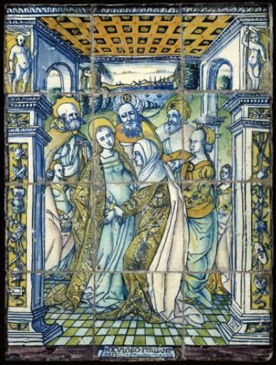Tile tableau depicting the Visitation