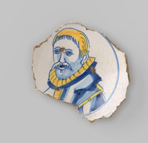 Ceramic Dish, Fragment, with the Portrait of a Man, Possibly William the Silent