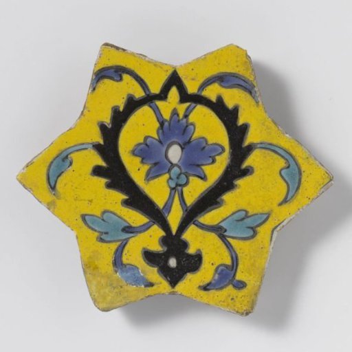 Square-shaped tile with floral scrolls