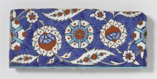 Tile with floral scrolls