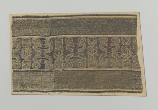 Two glued fragments of silk velvet with an added pattern