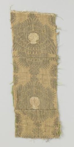 Fragment of Silk Lampas with a Pattern of Cherubs