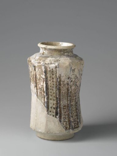 Medicinal jar with vertical ornamental borders