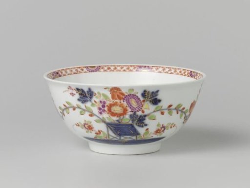 Washbasin, multicolored painted with Indian flowers