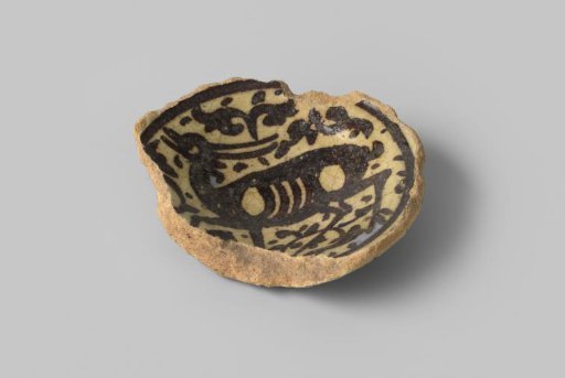 Fragment of a Scodello from the Workshops of Urbino with a Figure in Dark Blue in the Center