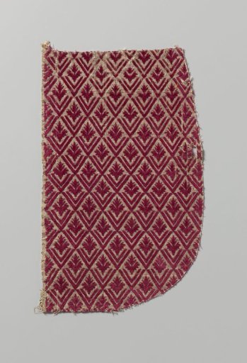 Fragment of silk velvet with lozenge work and palmettes