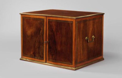 Music Cabinet with Brass Trim