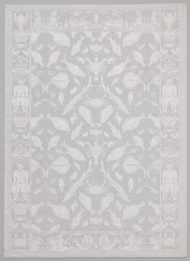 Napkin with fish and shellfish