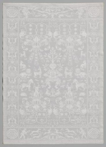 Napkin with Frisian arms and Orpheus among the animals