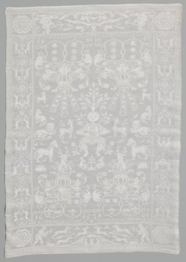 Napkin with Frisian arms and Orpheus among the animals