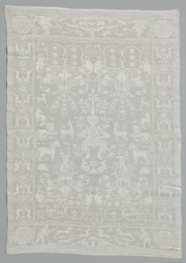 Napkin with Frisian arms and Orpheus among the animals