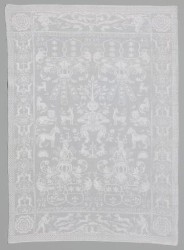 Napkin with Frisian arms and Orpheus among the animals
