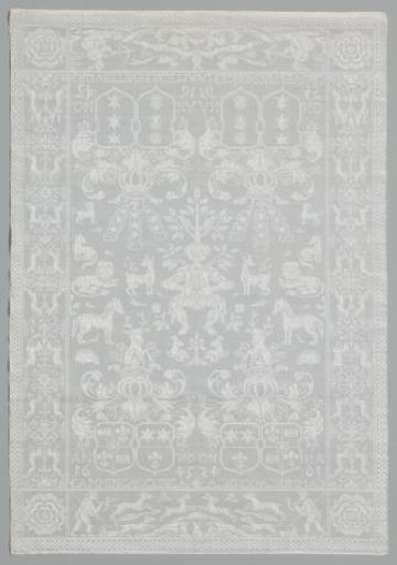Napkin with Frisian arms and Orpheus among the animals