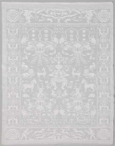 Napkin with Frisian arms and Orpheus among the animals