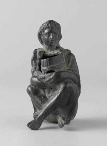 Seated boy with a cask