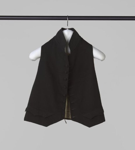 Waistcoat of black cloth, part of a costume