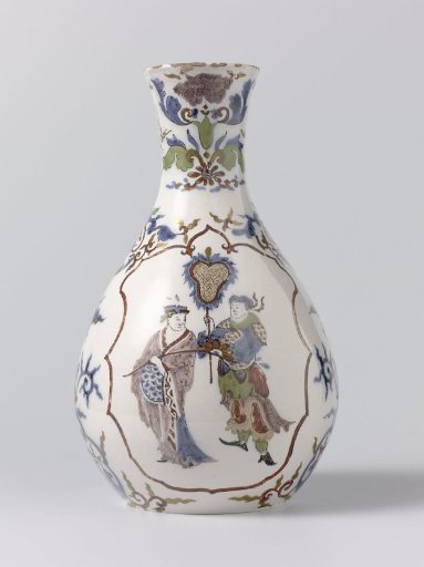 Vase of polychrome painted faience
