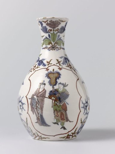 Vase of polychrome painted faience