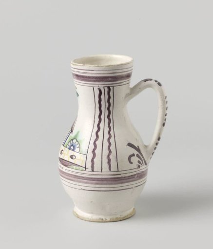 Jug of Multicolored Painted Faience
