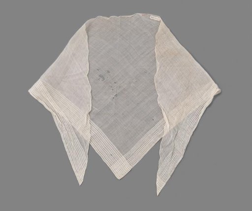 Fichu of Coarse Linen, with Ten Woven Stripes Along Two Sides