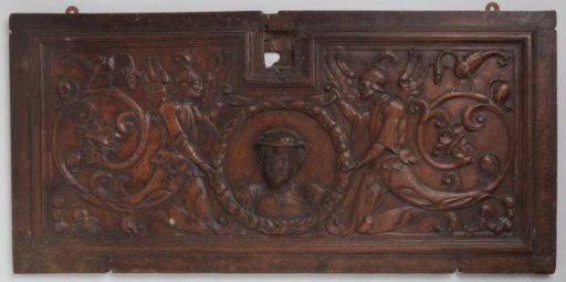 Front panel of a walnut chest
