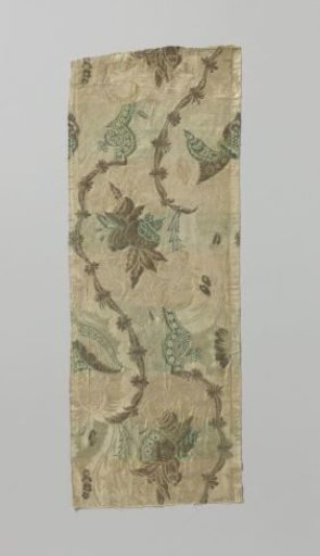 Fragment of silk fabric; damasked lampas
