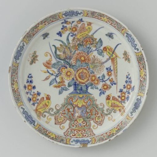 Plate, painted with a basket of flowers