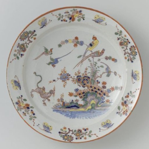 Dish, multicoloured decorated in Kakiemon style