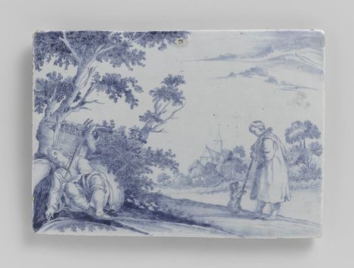 Plate of Faience with Shepherd Scene