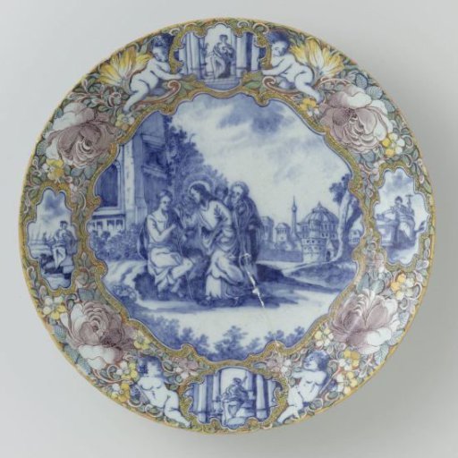 Faience plate with the healing of the blind
