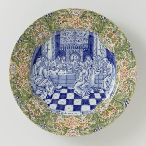 Dish, painted with the Last Supper