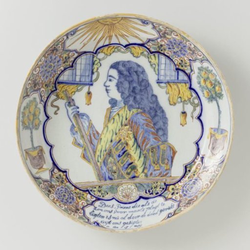 Dish, painted with portrait of stadtholder William IV