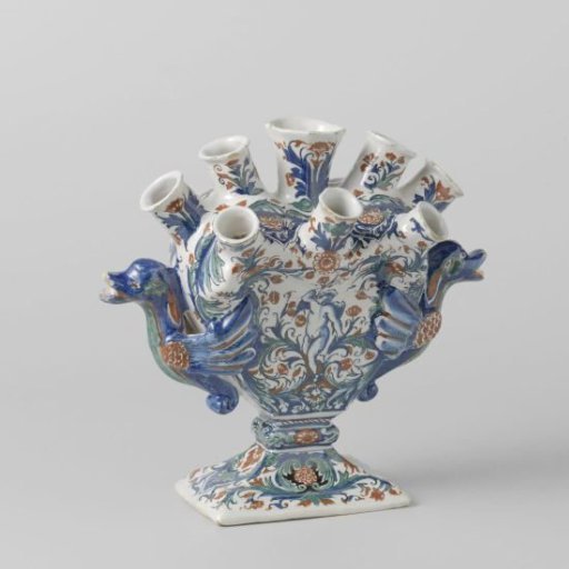 Pair of small flower vases with eight spouts
