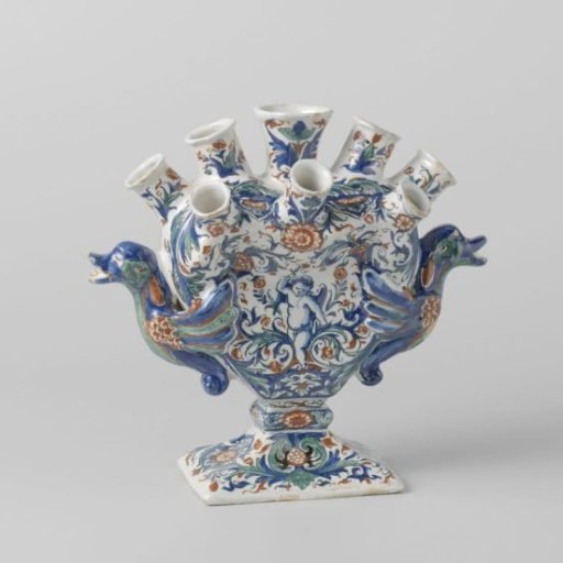 Pair of small flower vases with eight spouts